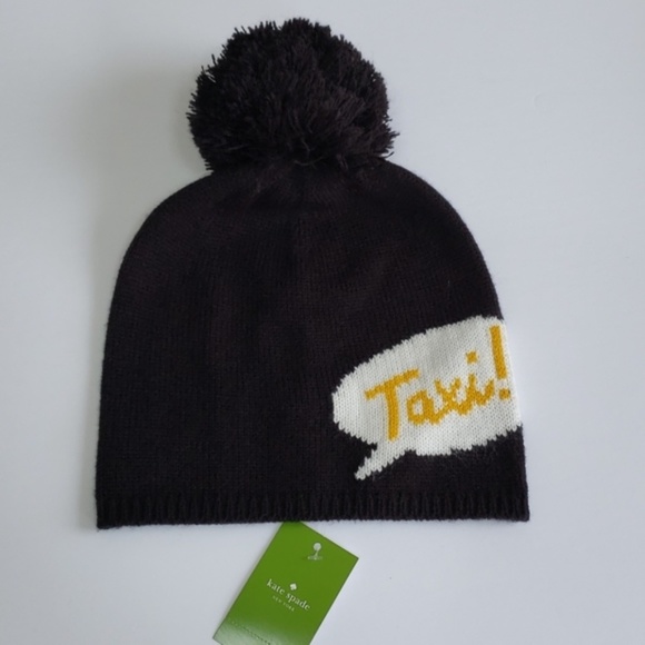 Kate Spade York Taxi Beanie Hat Pom Pom - Picture 3 of 4